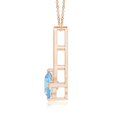thumbnail image 2 of ANGARA Natural Flat Prong-Set Solitaire Aquamarine Triangular Pendant in 14K Rose Gold for Women (Size-6mm) | March Birthstone, Anniversary, Jewelry Gift for Women | Natural Aquamarine Necklace, 2 of 9