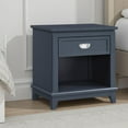 thumbnail image 6 of Sely Nightstand- 1 Drawer w Open Cubby- Navy Blue Wood- Ring Handle, 6 of 6