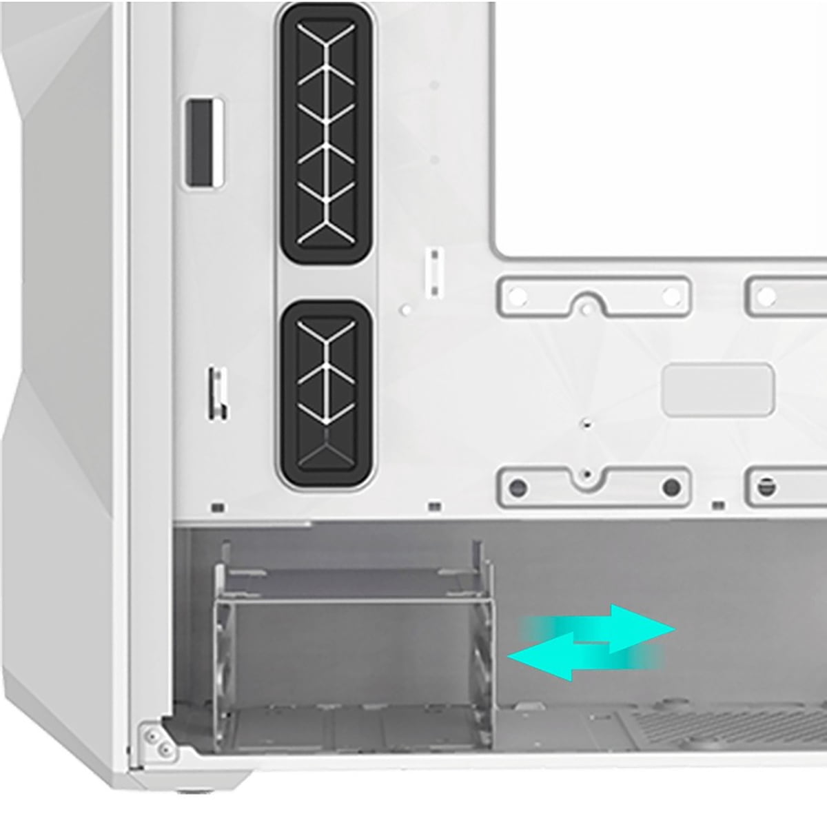 CoolerMaster MasterBox TD300 Mesh ARGB High Airflow ATX Mini-Tower Case with Polygonal Mesh Front Panel, White