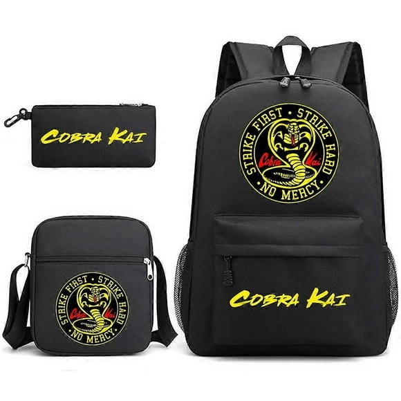 Cobra Kai School Bag Backpack Pencil Case Shoulder Bag Three-piece Set _09
