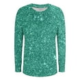 thumbnail image 4 of NTACZA Sequin Woman Tops Green Oversized Long Sleeve Pullover Crew Neck Blouses Womens T-Shirts XL, 4 of 4