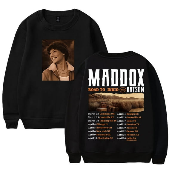 Maddox Batson Merch Road To Indio Tour 2025 Crewneck Long Sleeve Streetwear Women Men Sweatshirt