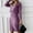 Purple, variant on Women's Two Piece Suit Turtleneck Knitted Solid Color Thick Lapel Pullover Sweater And Knee Length skirt Set Beige XL