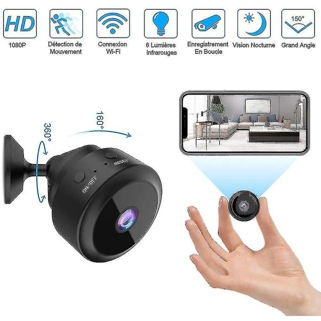 Sin tarjeta-Mini A9 Cámara inalámbrica espía oculta Wifi, 1080p Hd Cámara de visión trasera Bluetooth magnética, Suita ZefeiWu 8390613049629