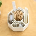 thumbnail image 3 of Organizador de escritorio, soporte para bolígrafo multifuncional giratorio de 360 grados, caja de almacenamiento de suministros de arte para el hogar y la Oficina, color blanco, 3 of 5