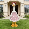 thumbnail image 4 of Meggemo Pink Dress Duck Figurine Resin Craft Animal Statue Cute Home Desktop Garden Decoration Ornament, 4 of 5