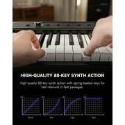 Donner Portable Digital Piano 88-key Synth Action Keyboard with X Stand, Pedal, Auto-accompaniment for Beginner, 128 Tones, 83 Rhythms, Support USB/MIDI/Melodics, Wireless Connection