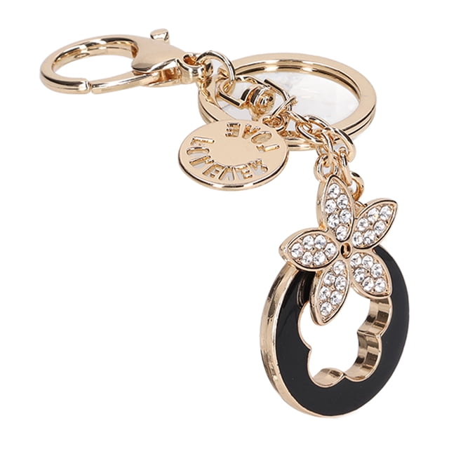 Five Leaf Clover Keychain, Multi Purpose Fashionable Car Keychain Appropriate Weight For Gifts For Decoration Black,White