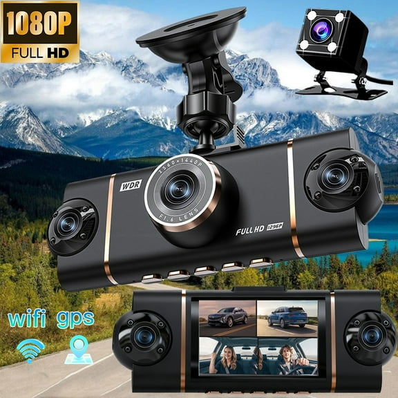 4 Channel Wifi Car Dash Cam 1080P HD Driving Recorder G-Sensor with Rear Camera
