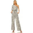 thumbnail image 2 of Off White Grey XL Size Womens Summer Sexy Jumpsuit Formal and Casual Long Sleeve One Shoulder, Fashion Dresses, Occasions, 2 of 4