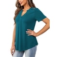 thumbnail image 2 of Traleubie Women's Plus Size Tops Short Sleeve Lace Pleated Summer Tunic Tops of Female m-4xl, 2 of 4