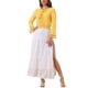 thumbnail image 2 of INSPIRAR CHIC Blusas de Mujer con Mangas de Campana, Encaje Boho, Cintura Fruncida, Blusa Campesina Amarilla M, 2 of 6