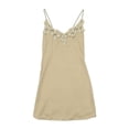 thumbnail image 7 of ZToonmas Women's V-Neck Satin Lace Trim Sleeveless Short Nightgown with Adjustable Straps for Summer Loungewear, 7 of 7
