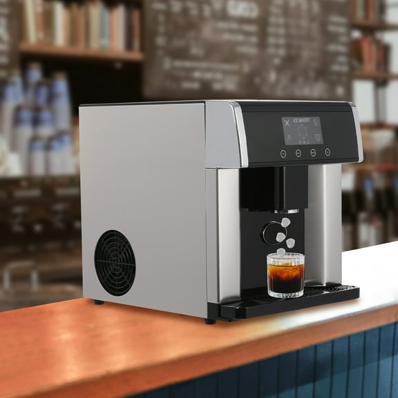 Countertop Ice Maker 2-in-1 Ice Water Maker Portable Electric Ice Dispenser for Homes, Cafes, Offices