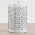 thumbnail image 2 of Black and White Ceramic Toothbrush Holder, Scribble Swirling Motifs Spiral Floral Stems Modern Abstract Scroll, Decorative Versatile Countertop for Bathroom, 4.5" X 2.7", Black and White, 2 of 4