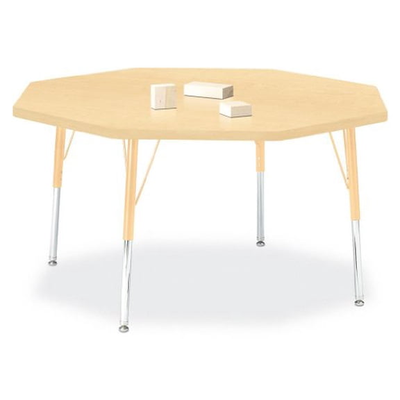 Octagon Activity Table - 48" X 48", E-height - Maple/Maple/Camel