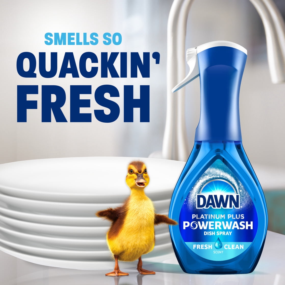 (4 pack) Dawn Powerwash Spray, Dish Soap, Dishwashing Liquid, Fresh, 1 Starter Kit, 16 Fl Oz