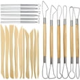 thumbnail image 1 of Pottery Clay Sculpting Tools, 22Pcs Wooden Handle Pottery Carving Tools & Metal Scraper & Plastic Clay Shaping Tools, 1 of 8