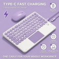 thumbnail image 3 of Detachable Bluetooth Keyboard Case with Multi-Touch Trackpad & 2.4G Wireless Mouse for 2025 Lenovo Idea Tab Plus 12.1" / Tab K12, Round Keys,Lavender, 3 of 7
