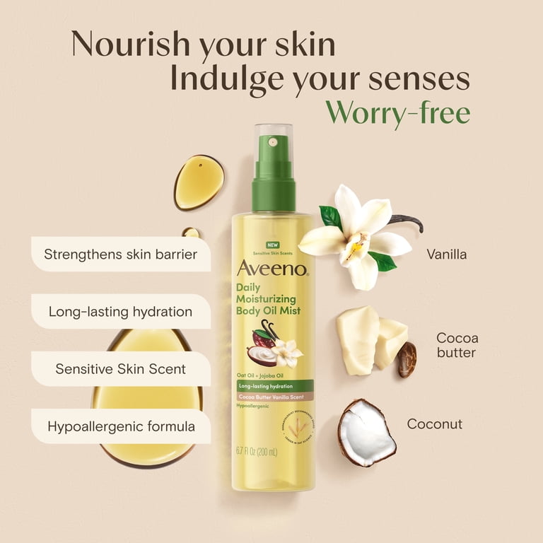 Aveeno Daily Moisturizing Body Oil Mist, Cocoa Butter Vanilla, 6.7 oz photo 3