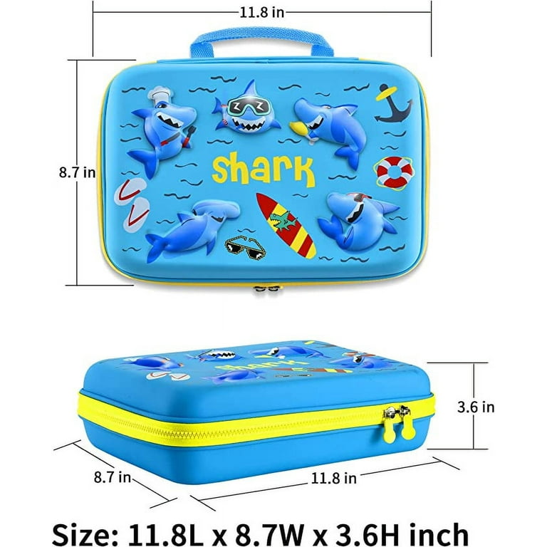 COO&KOO Shark Lunch Box Set, Include 3D Insulated Cooler Bag & Leakproof  Water Bottle Pineapple Ice Pack Multipurpose Spork Spoon Silicone Cups  Salad Box, Great for School Girls or Boys - Yahoo