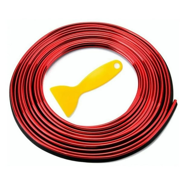 Tira de luces LED para interior de coche, 10 m, PVC, color rojo, iluminación ambiental decorativa para automóviles.