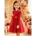 thumbnail image 4 of Lanbubble Toddler Girls Tulle Tutu Dress Long Sleeve Sequin Party Dress Fall Winter Clothes 2-6Y, 4 of 6