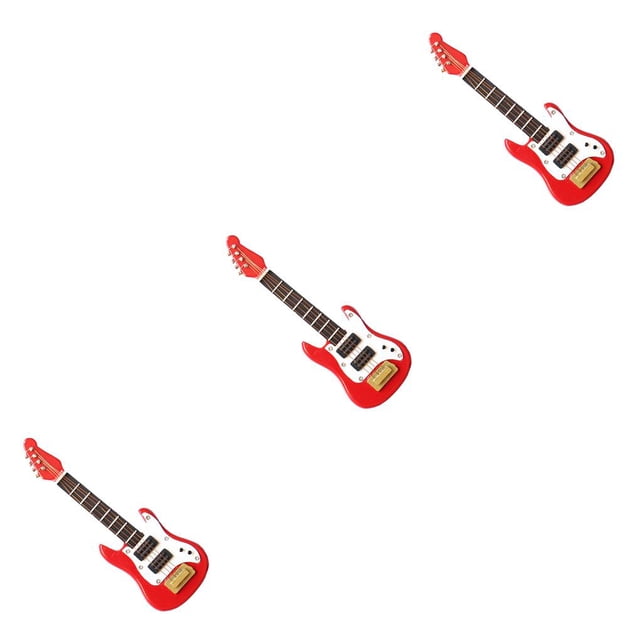 Tholdsy Modelo de guitarra de simulación Útil Decorativo Encantador Modelos de guitarra falsa Casa de muñecas duradera Accesorio de casa de Type4 NO4