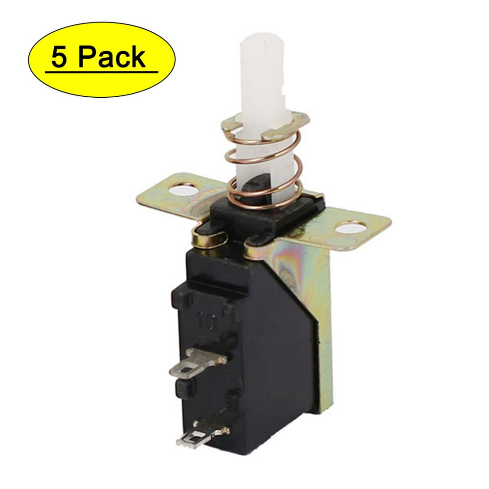 5PCS SPST 2P Spring Loaded Self Locking Micro Power Push Button Switch