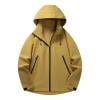 Men's Rain Jacket Waterproof Lightweight Raincoat Outdoor Mountain Hiking Windbreaker Jacket with Hood (XL, Yellow)