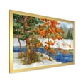 thumbnail image 2 of Designart 'Stream Through The Winter Forest I' Lake House Framed Art Print, 2 of 4
