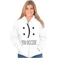 thumbnail image 3 of You Decide Happy Sad Emoticon Cute Unisex Fleece Graphic Zip Up Hoodie Brisco Brands 4X, 3 of 5