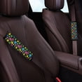 thumbnail image 3 of Chririnla Colorful Paw Print & Heart Pattern Car Seat Belt Pads Reduce Impact Seat Belt Shoulder Pad Magic Tape Comfortable Compatible with Sedan Truck, 3 of 8