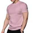 thumbnail image 4 of Ceisia Men's Slim Fit Crew Neck Short Sleeve T-Shirt High Stretch German Velvet Athletic Top Pink XL Gifts, 4 of 5