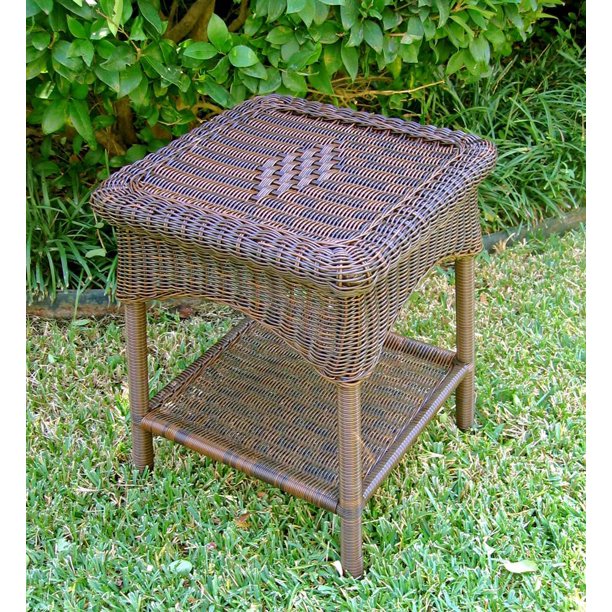 Wicker Resin Two Tier Patio Side Table White Com - Wicker Resin Patio Table Wicker Resin Two Tier Patio Side Table White Com - Wicker Resin Patio Table