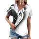 thumbnail image 2 of Fiudx Camisas de Mujer Top Informal de Primavera y Verano de Manga Corta con Cuello En V para Mujer, 2 of 5