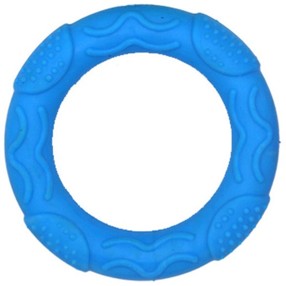 Pet Chewing Ring Rubber Bite-proof Solid Color Puppy Teething Toy Dog Ring Toy