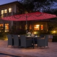 thumbnail image 2 of Gymax 11 PCS Patio Dining Set w/ 15ft Double-Sided Patio Umbrella (Base Included) Wine, 2 of 6