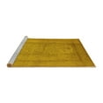 thumbnail image 2 of Ahgly Company Machine Washable Indoor Round Oriental Yellow Industrial Area Rugs, 4' Round, 2 of 4