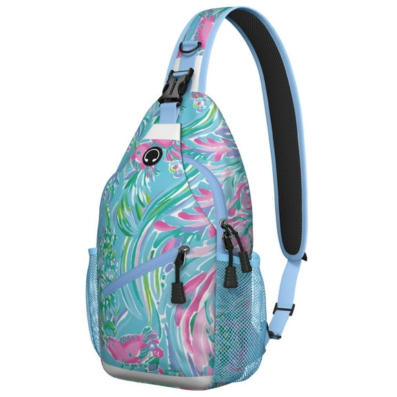 Artistic Abstract Sling Backpack for Women Men, Trendy Lightweight Crossbody Bag for Hiking and Everyday Use