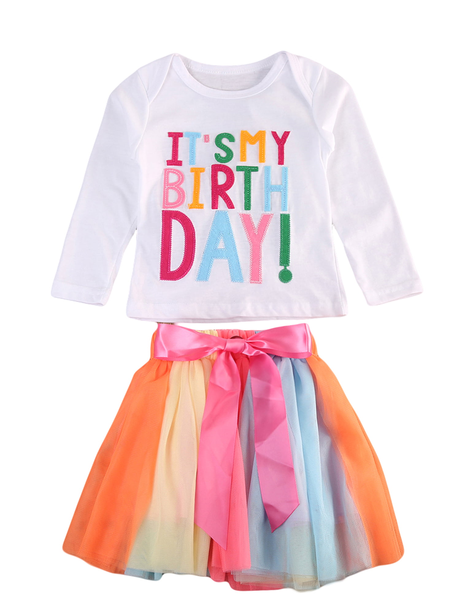 Baby Girls Birthday Clothes Tutu Skirts Party Dress+Top T-shirt Princess Outfits