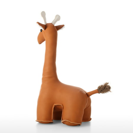 Leather Giraffe Bookend Animal Gift, Leather Animal Bookends