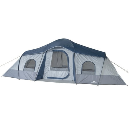 Ozark Trail 10 Person 3-Room Cabin Tent with 2 Side Entrances