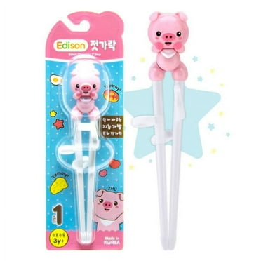 Kid Chopsticks Edison Chopsticks for Children Training Chopsticks Learning Chopsticks (RIGHT-HANDED) 7 Step 1 Little Pig