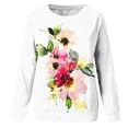 thumbnail image 5 of IROINNID Long Sleeve T-Shirts for Women Home Flower Print Round Neck T-shirt Top Blouse Pullover,White, 5 of 6
