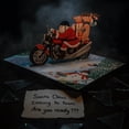 thumbnail image 3 of Santa Claus Riding Motorcycle 3D Pop Up Greeting Card, 3 of 11