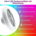 thumbnail image 2 of LED Ceiling Light with Fan Timer Quiet Modern RGB Ceiling Fan with Lighting and Remote Control & App Fan Lamp, Dimmable Bluetooth Speaker for Bedroom Living Room, 2 of 6