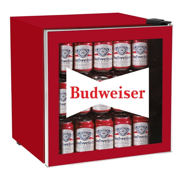 Budweiser, 1.8 Cu. ft. Glass Door Compact Refrigerator, MIS168BUD, Red