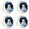 thumbnail image 2 of 4 Pcs Galaxy Polar Bear Knobs for Kitchen Cabinet Cupboard Dresser Bookcase Drawer Pulls Handles Round Home Decor, 2 of 8