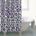 thumbnail image 4 of Green and Purple Of Leopard Print Shower Curtain 72"x84" ,Bathroom Decorative Shower Curtains Set with 12 Hooks,Modern Waterproof Washable Shower Curtain, 4 of 6